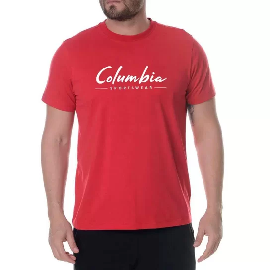 Camiseta Columbia Brushed Brand Masc - Vermelho