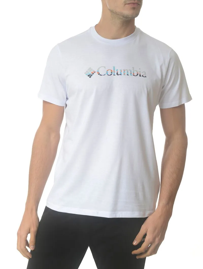 Camiseta Columbia Fractal Brand SS Masc Branca