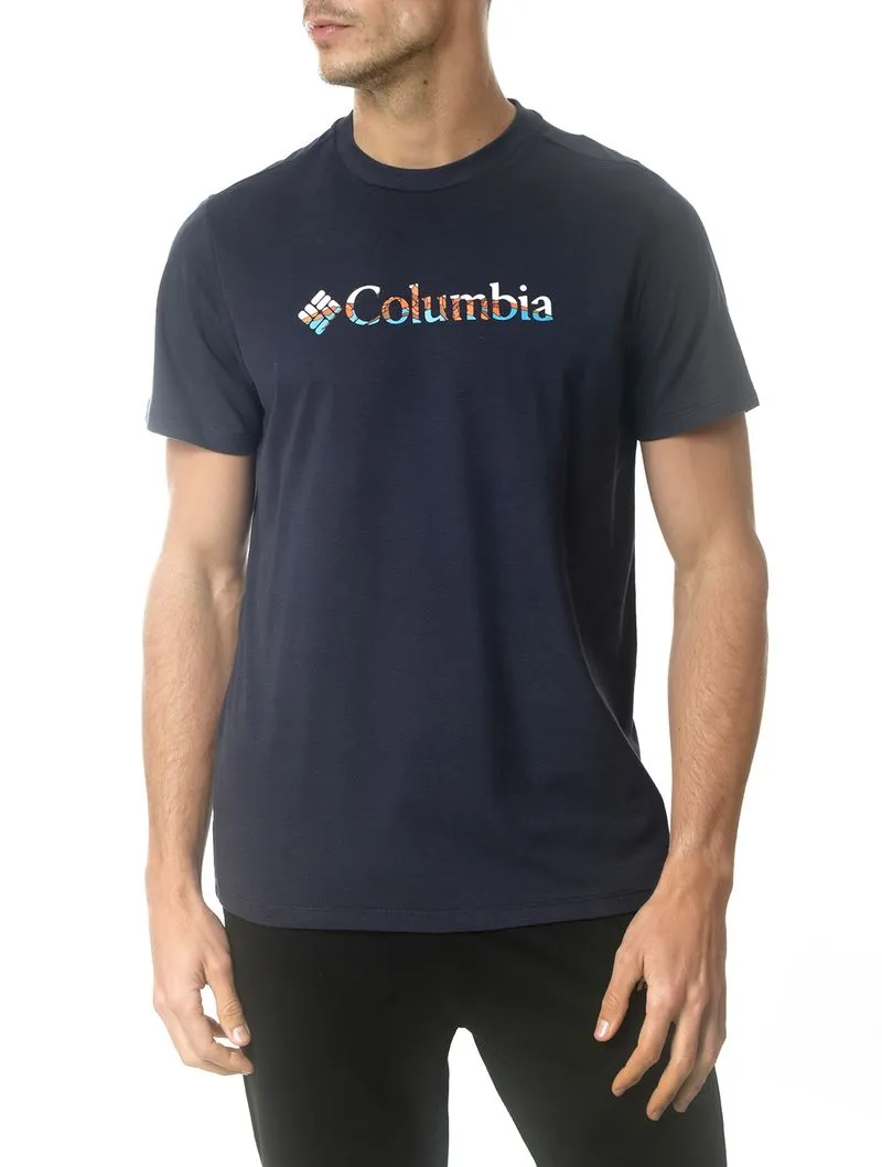 Camiseta Columbia Fractal Brand SS Masc Marinho