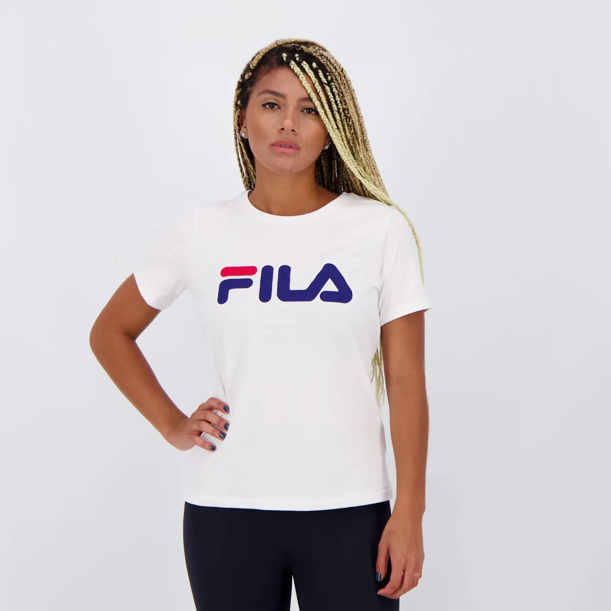 Camiseta Fila Basic Letter Fem - Branca