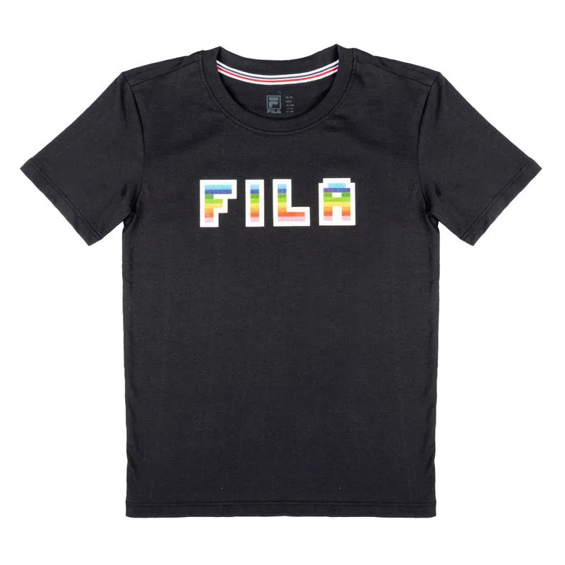 Camiseta Fila Letter Fun Infantil - Preto