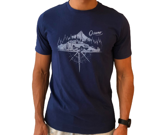 Camiseta Oceano Trip Malha Masc Marinho