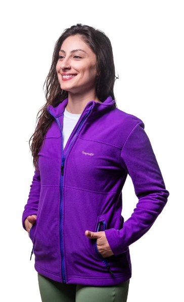 Jaqueta Fleece Glaciar Zper Inteiro Feminina Conquista - Roxo
