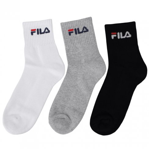 Meia Fila Cano Mdio Branca/Preta/Cinza 39 - 43 (3 pares)
