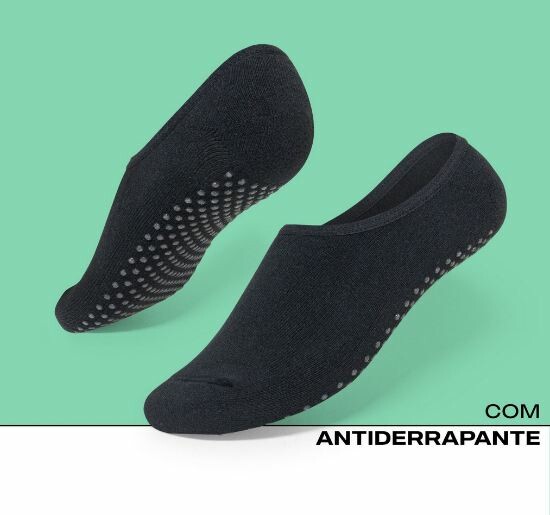 Meia Sapatilha Selene Pilates Preto