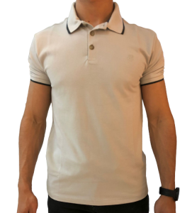 Camisa Polo Jab Basica Friso Masc Cinza Claro