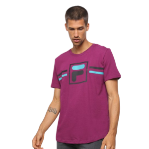 Camiseta Fila Fbox Stripes Masc - Roxa