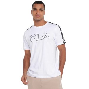 Camiseta Fila Letter Tape Outline Masc - Branca