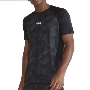 Camiseta Fila Trace Print MC Masc - Preto