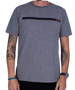 Camiseta  Oceano Tarja Masc - Cinza P