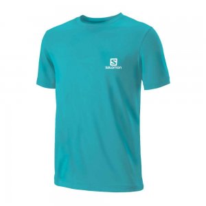 Camiseta Salomon Trainning VII SS Masc Azul Turquesa