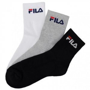 Meia Fila Cano Mdio Branca/Preta/Cinza 39 - 43 (3 pares)