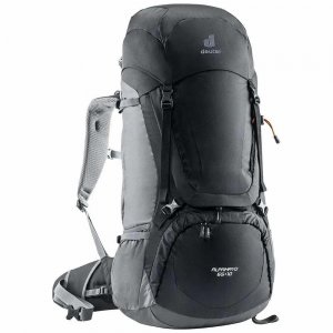 Mochila Deuter Cargueira Alpamayo 65 + 10L - Preto e Cinza