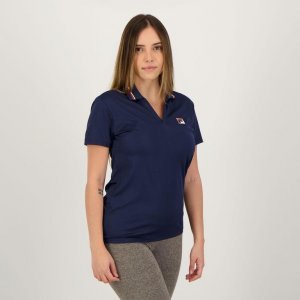 POLO FEM. FILA V NECK STRIPES