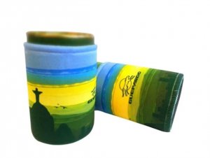 Porta Latas Guepardo Neoprene Brasil Par - Verde