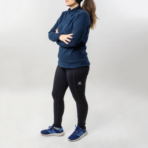 Blusa Curtlo Zip Thermofleece Fem - Azul Marinho