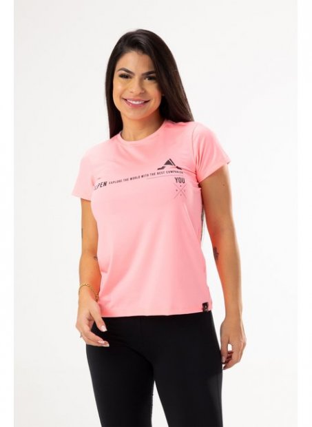 Camiseta Alpen Uv Dry Low Fem - Rosa Neon