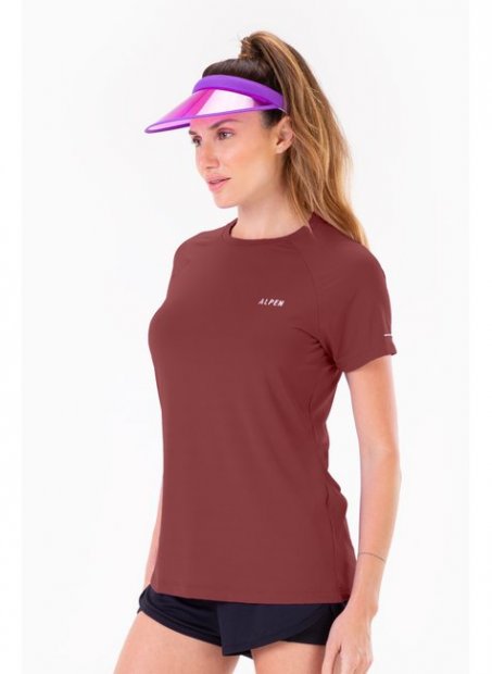 Camiseta Alpen Uv Dry Woof Fem - Bordo Marsala