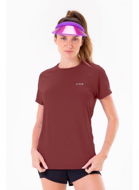 Camiseta Alpen Uv Dry Woof Fem - Bordo Marsala