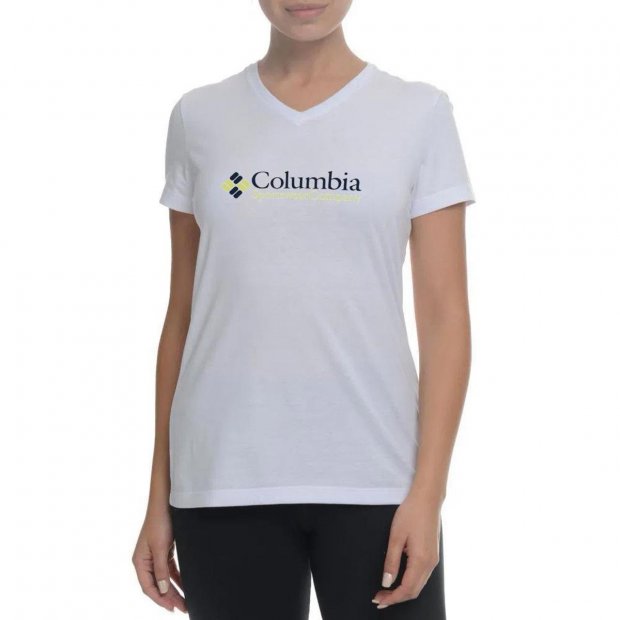 Camiseta Columbia Csc Brand Retro Fem Branco