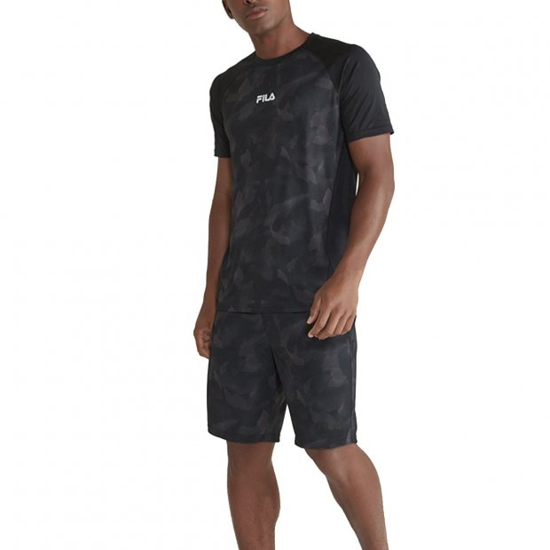 Camiseta Fila Trace Print MC Masc - Preto