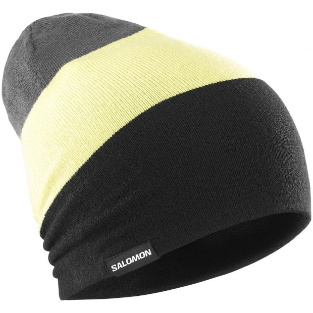 Gorro Salomon Flatspin Dupla Face Unissex - Preto/Amarelo/Cinza