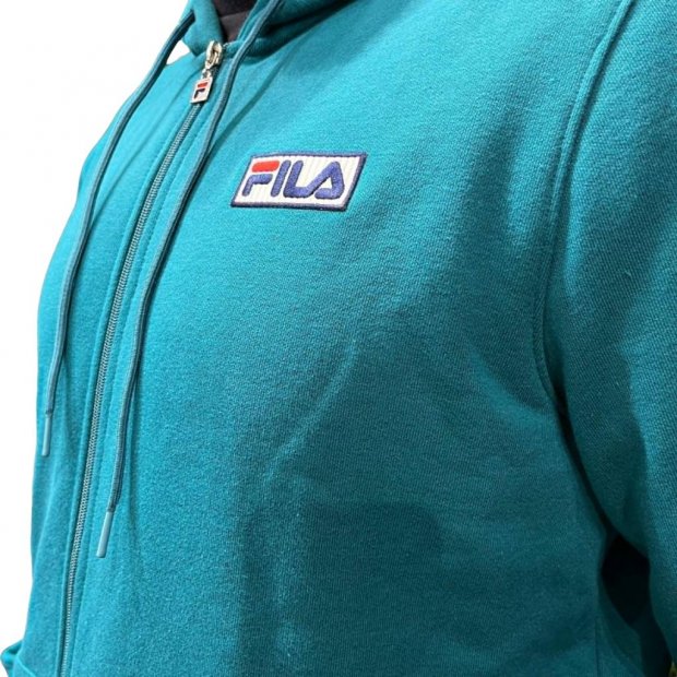 MOLETOM FILA ESSENTIAL COM CAPUS-ZIPER VERDE PETRLEO MASC