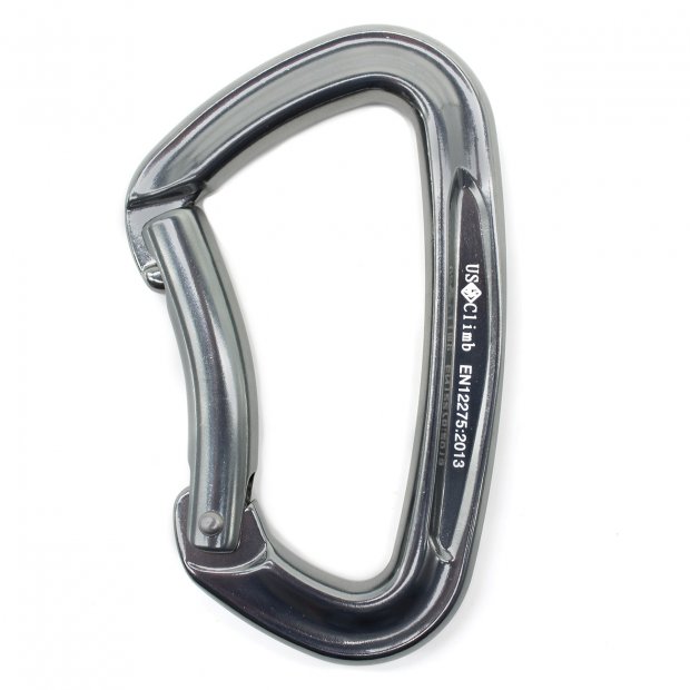 Mosqueto Usclimb Alumnio D S/Trava Curvo 25KN EN - Cinza