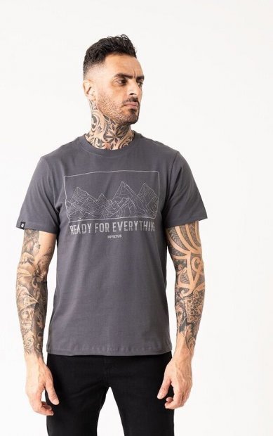 T-Shirt Invictus Concept Mountains  - Grafite