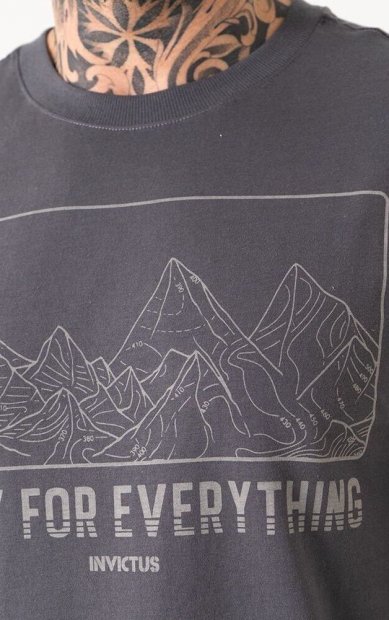 T-Shirt Invictus Concept Mountains  - Grafite