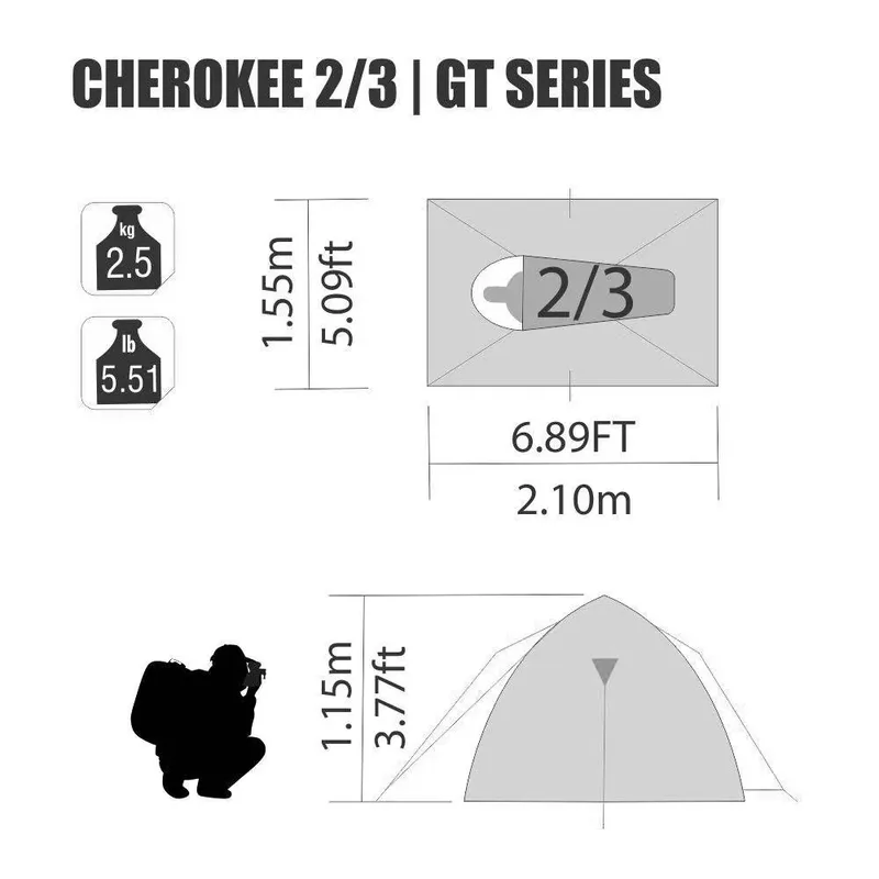 Barraca NTK Cherokee GT 2/3 Pessoas