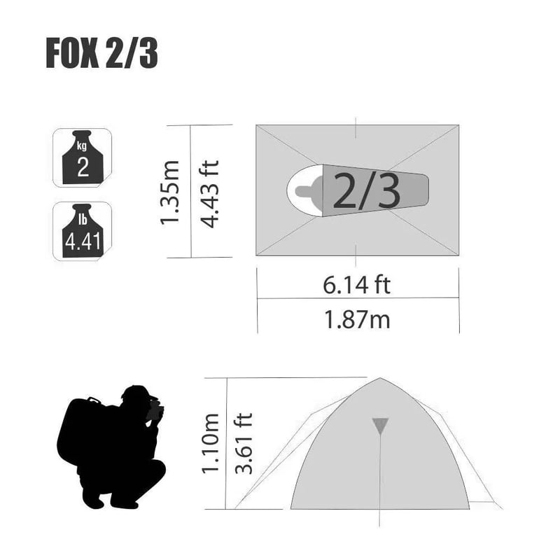 Barraca NTK Fox 2/3 pessoas