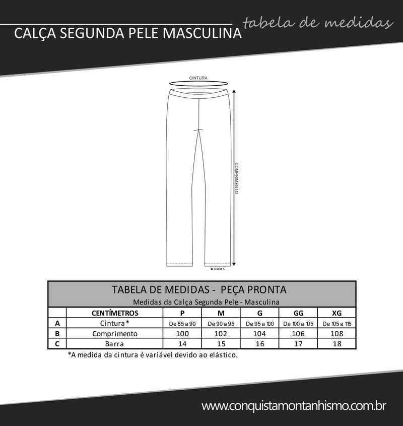 Calça Conquista Segunda Pele Arctic Masc - Preto