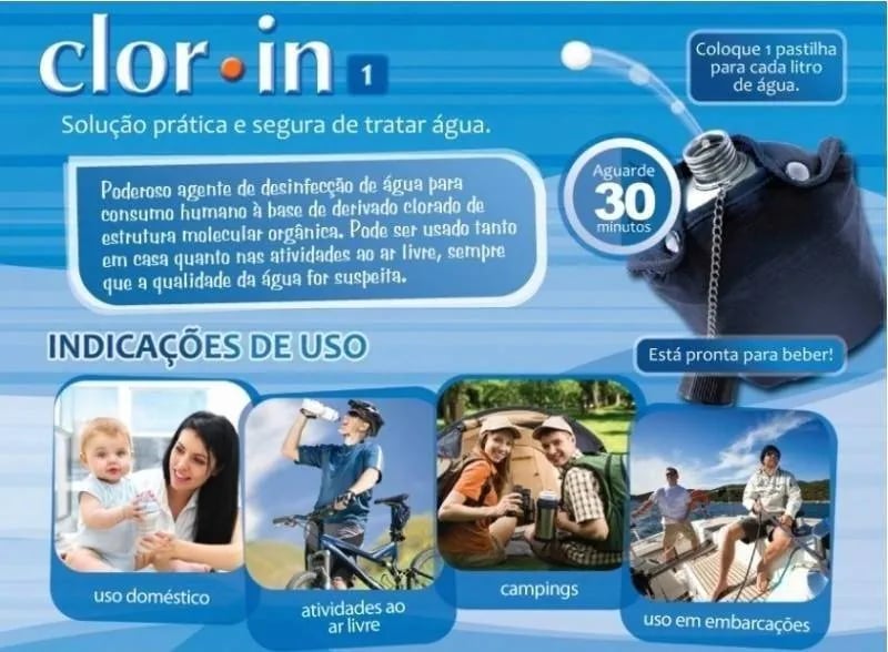 Clor-in 1 - Pastilhas purificadoras de água
