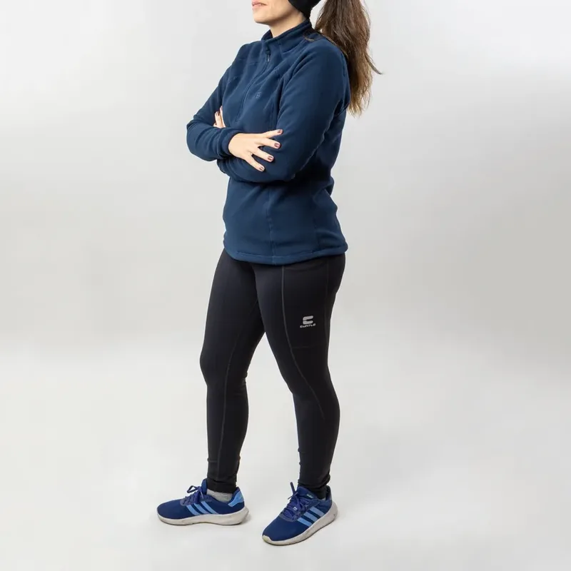 Blusa Curtlo Zip Thermofleece Fem - Azul Marinho