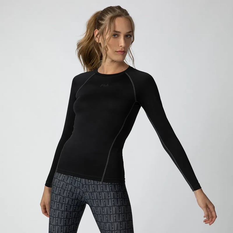 Blusa Fila Compress Skin II ML Fem - Preto