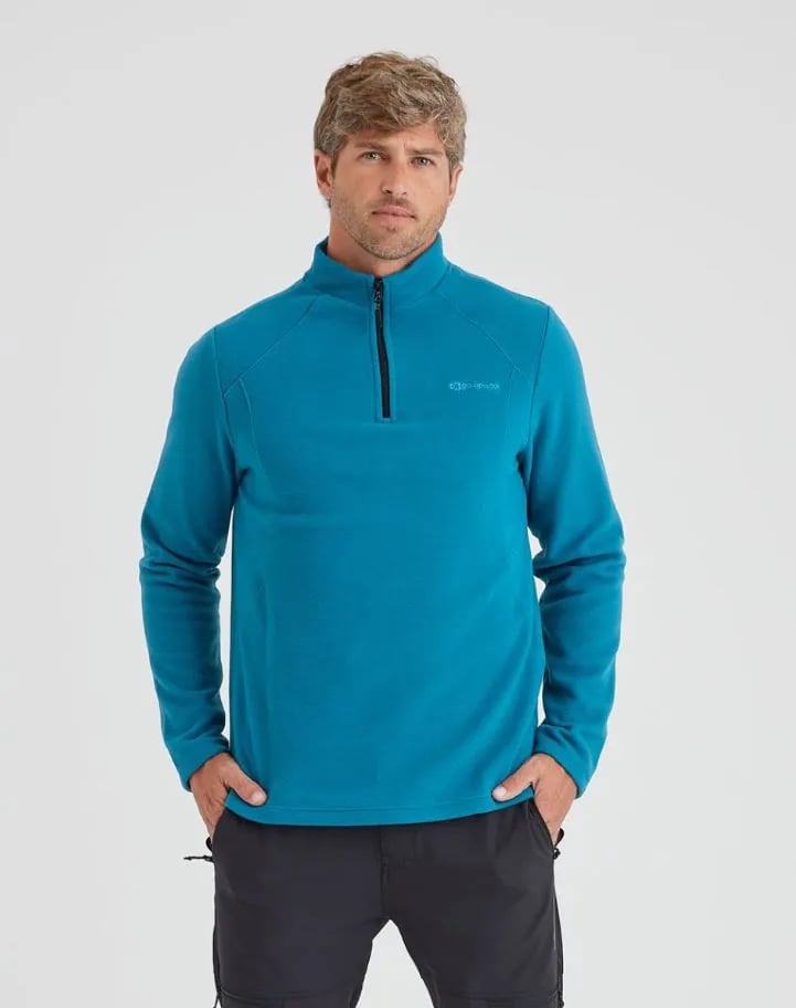 Blusa Galapagos Fleece Makalu Masc - Azul Turquesa