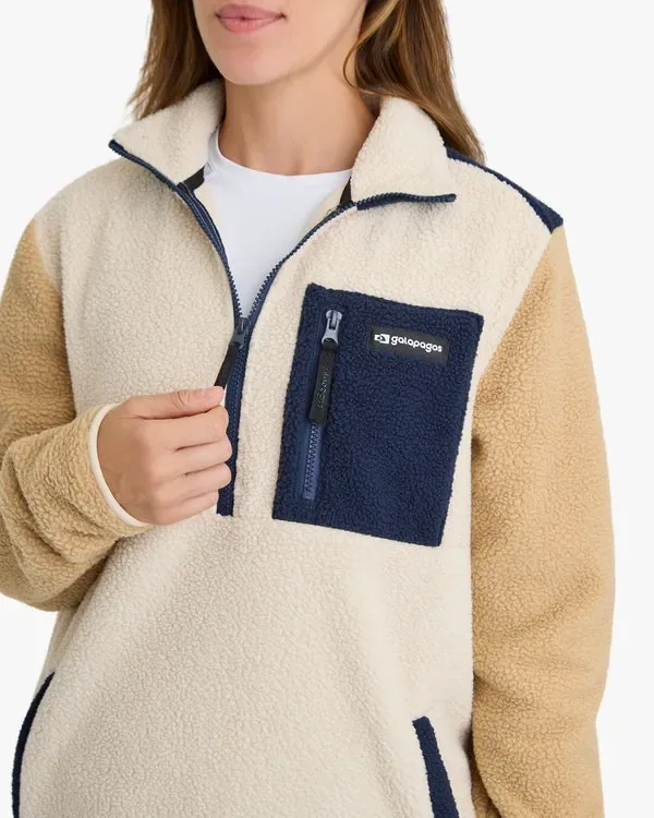 Blusa Galapagos Fleece Sherpa Unissex - Off White e Caqui