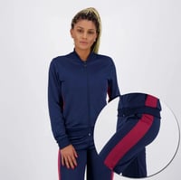 Calça Fila Block Colors Fem - Marinho/Vermelho