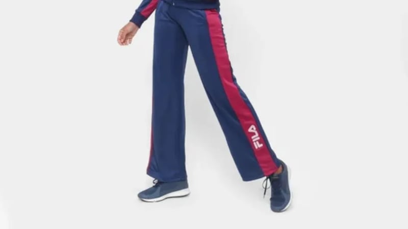 Calça Fila Block Colors Fem - Marinho/Vermelho