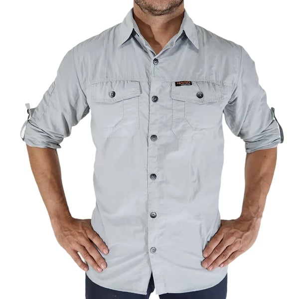 Camisa Hard Safari UV50+ Masc Gelo