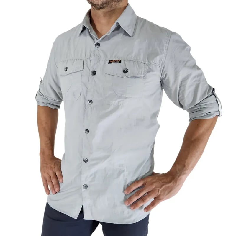 Camisa Hard Safari UV50+ Masc Gelo