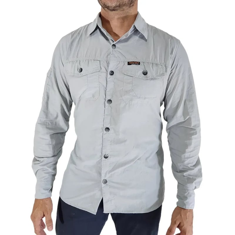 Camisa Hard Safari UV50+ Masc Gelo