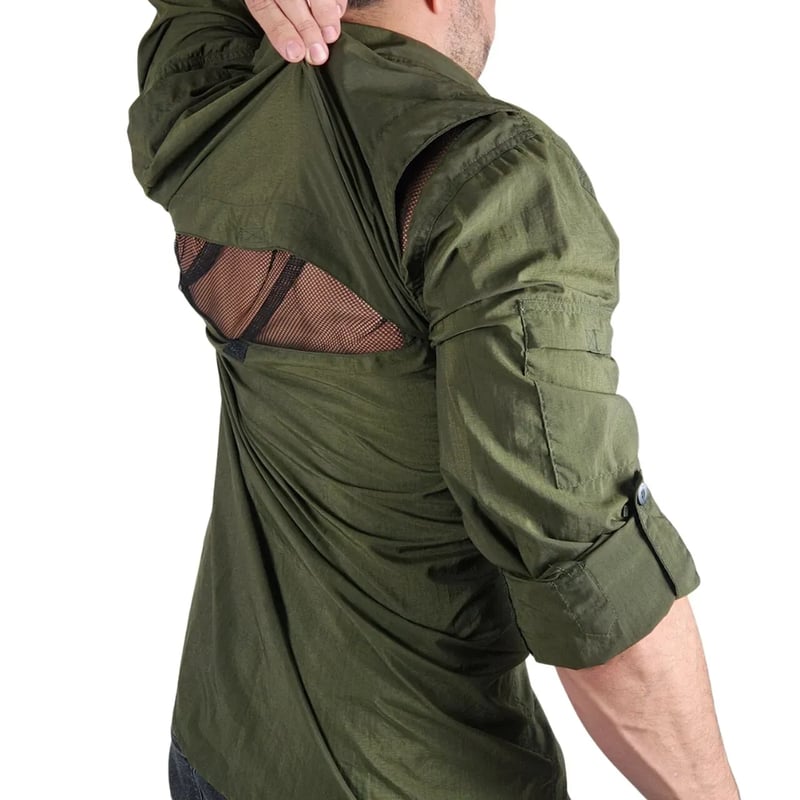 Camisa Hard Safari UV50+ Masc Verde Musgo