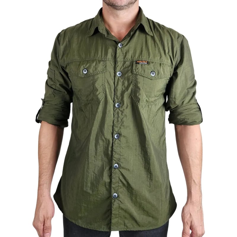 Camisa Hard Safari UV50+ Masc Verde Musgo