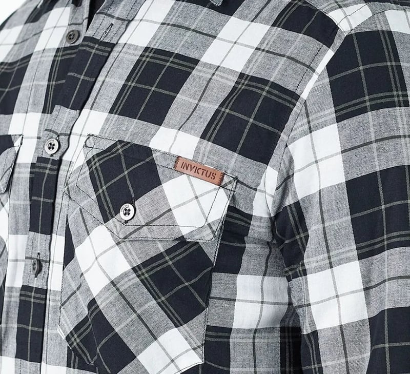 Camisa Invictus Lumberjack Summer Masc - Preto/Branco/Verde GGG