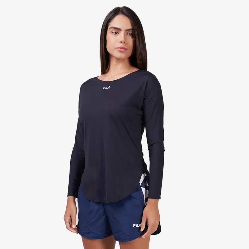 Camiseta Fila Bio ML Fem - Preto