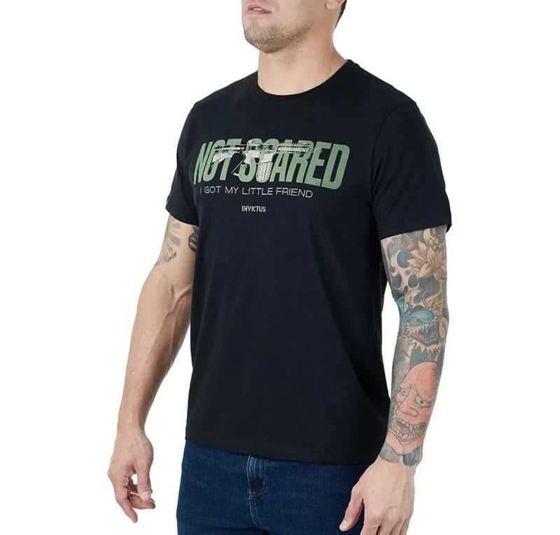 Camiseta invictus Concept Not Scared Masc - Preto