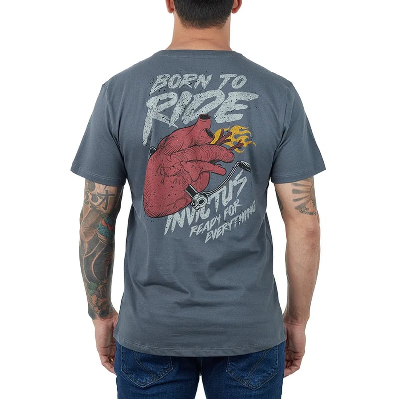 Camiseta Invictus Motorcycle Born To Ride Masc - Grafite