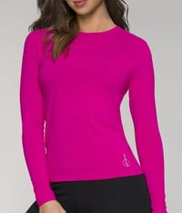 Camiseta Selene UV ML Fem - Rosa Neon